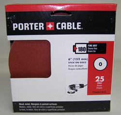 726001825 Porter Cable 6" PSA 180 Grit No Holes (25 Pack) 726001825